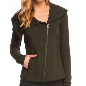 Lucy Dark Green Zip Up Long Sleeve Yoga Hatha Jacket